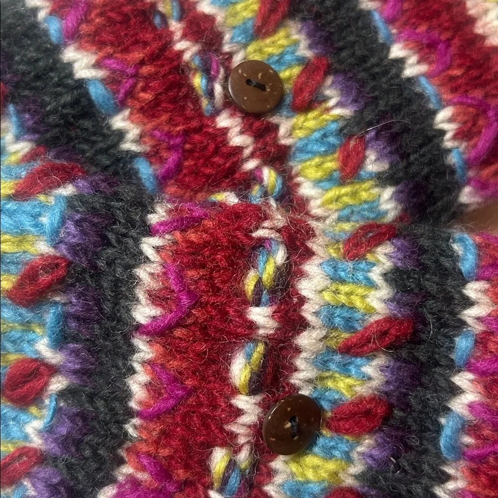 NWT Boutique Colorful Knit Mittens with Button Detail